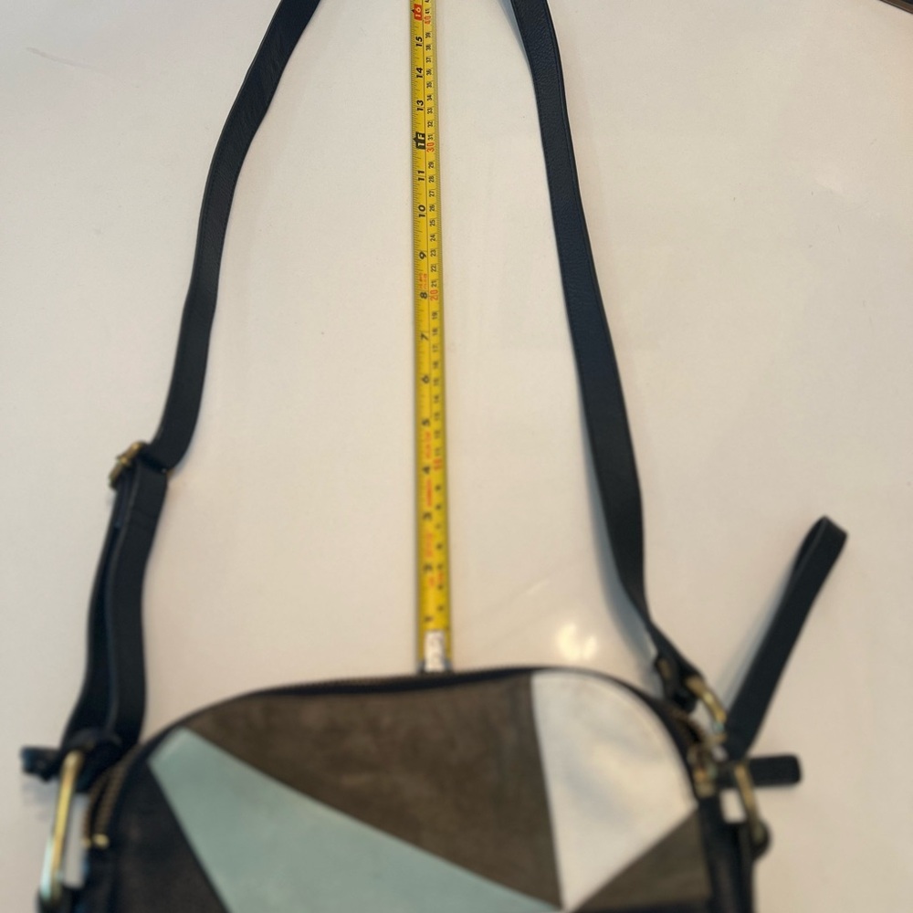 Euc Fossil Suede And Leather Color Block Crossbody - image 6